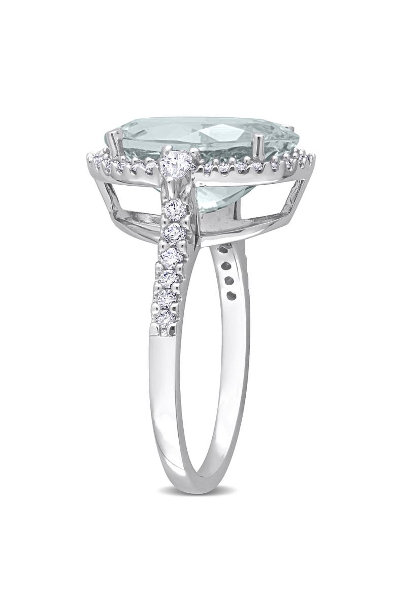 Julianna B. Aquamarine & Diamond Halo Cocktail Ring 14k, Alternate, color, Aquamarine