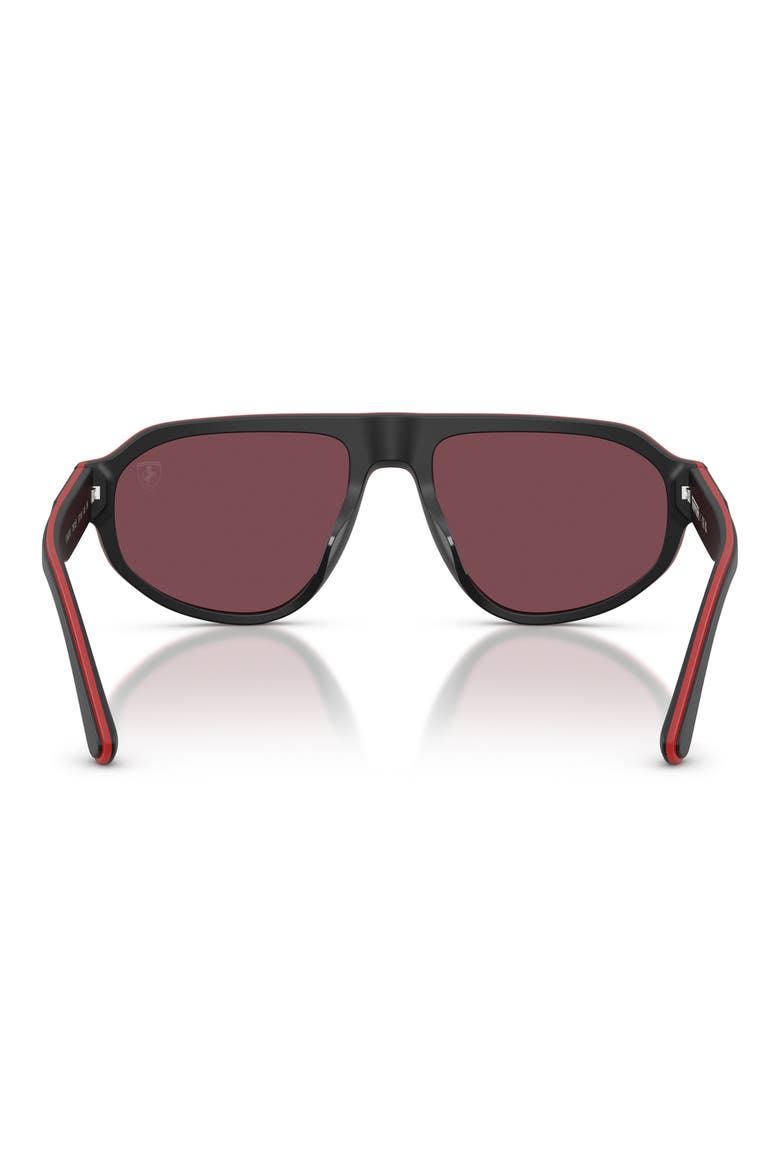 57mm Irregular Sunglasses, Alternate, color, BLACK MATTE RED BLACK