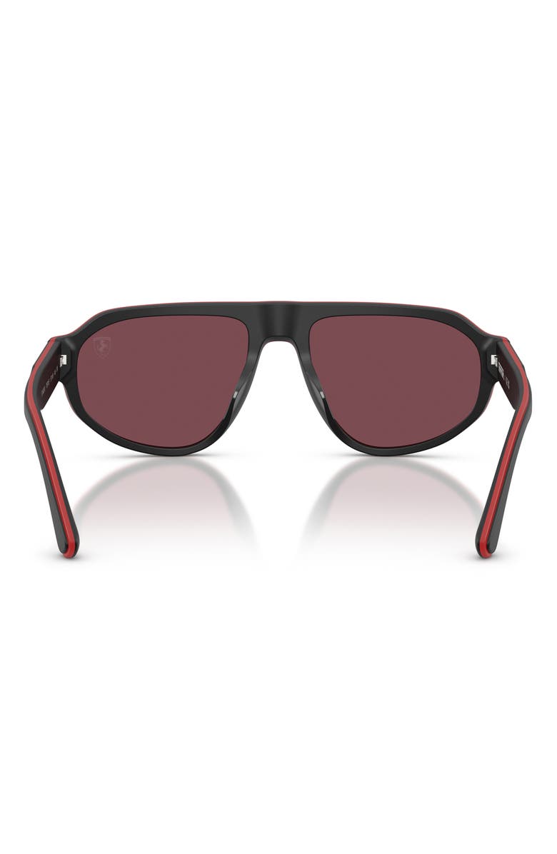 Scuderia Ferrari 57mm Irregular Sunglasses, Alternate, color, Black Matte Red Black