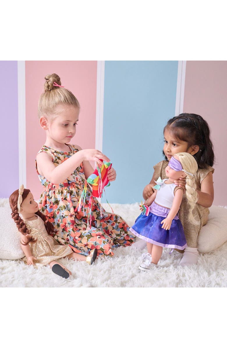 Teamson Kids Piñata Birthday Party Outfit & Accessories Playset, Alternate, color, Purple