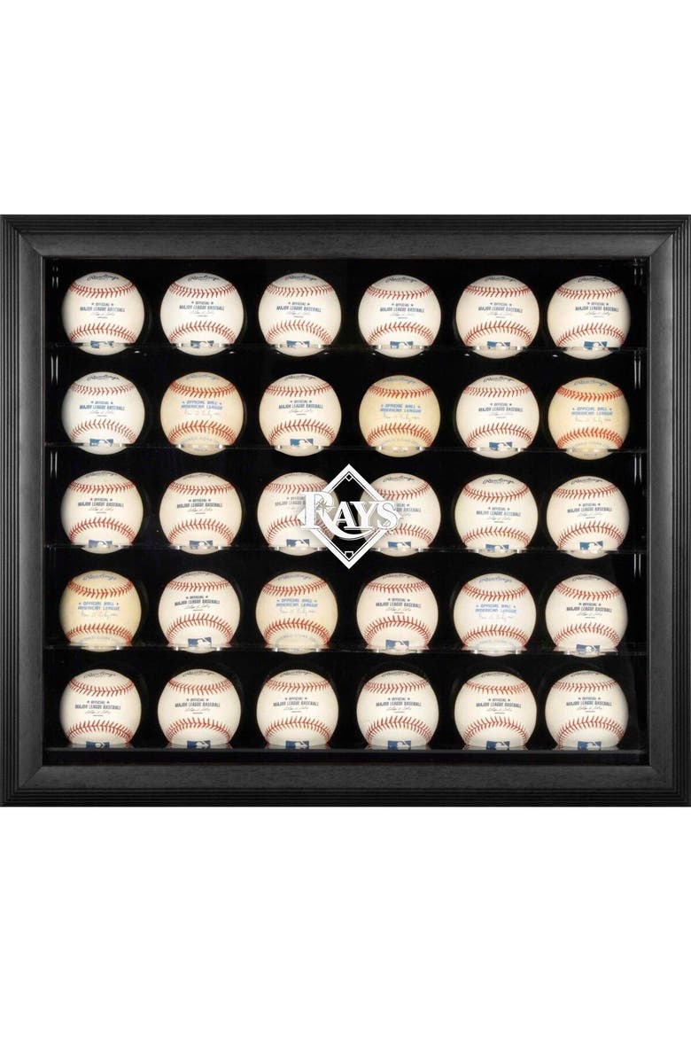 Tampa Bay Rays Logo Black Framed 30-Ball Display Case, Main, color, Black