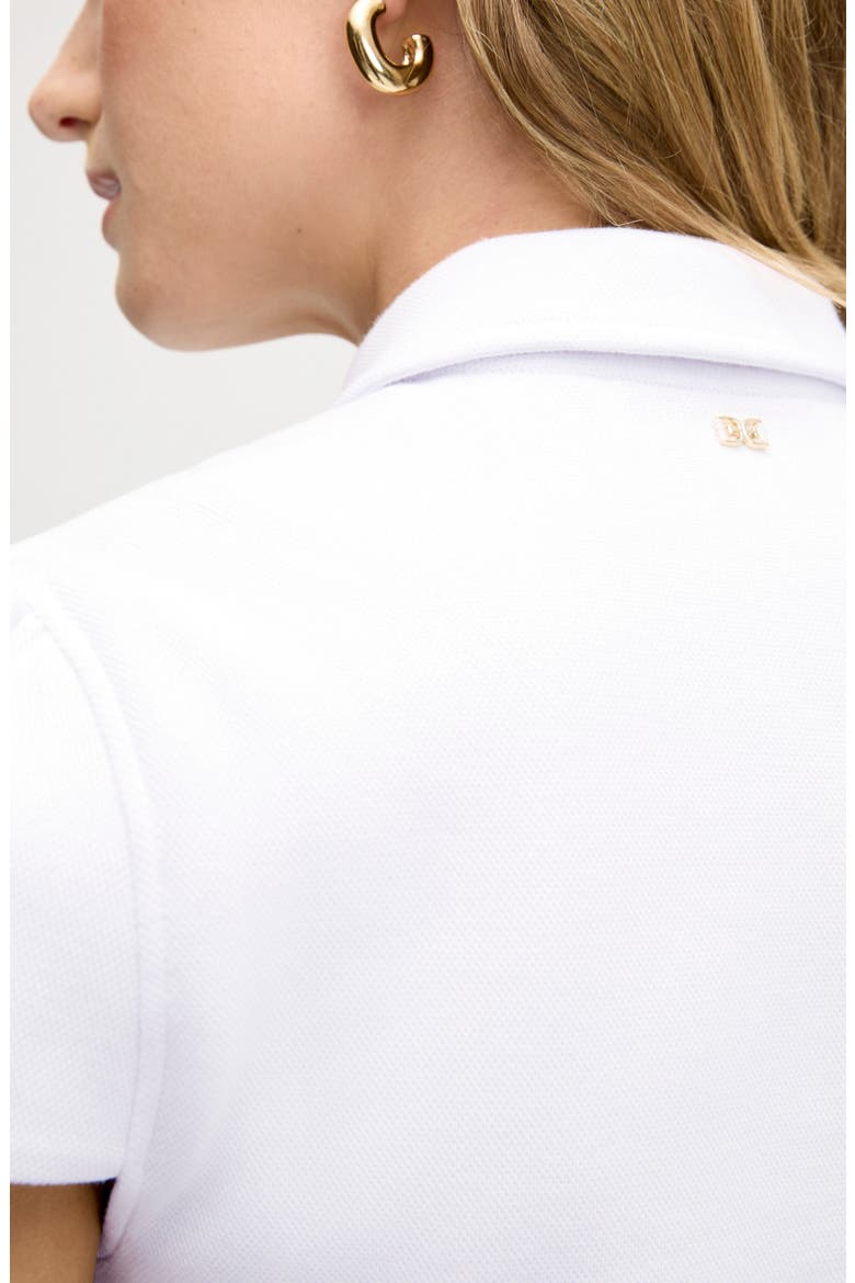 Puff Sleeve Crop Polo Top, Alternate, color, BRIGHT WHITE