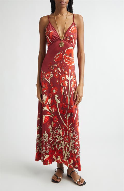 Sendero de Astromelias Floral Jersey Maxi Dress