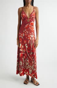 Johanna Ortiz Sendero de Astromelias Floral Jersey Maxi Dress
