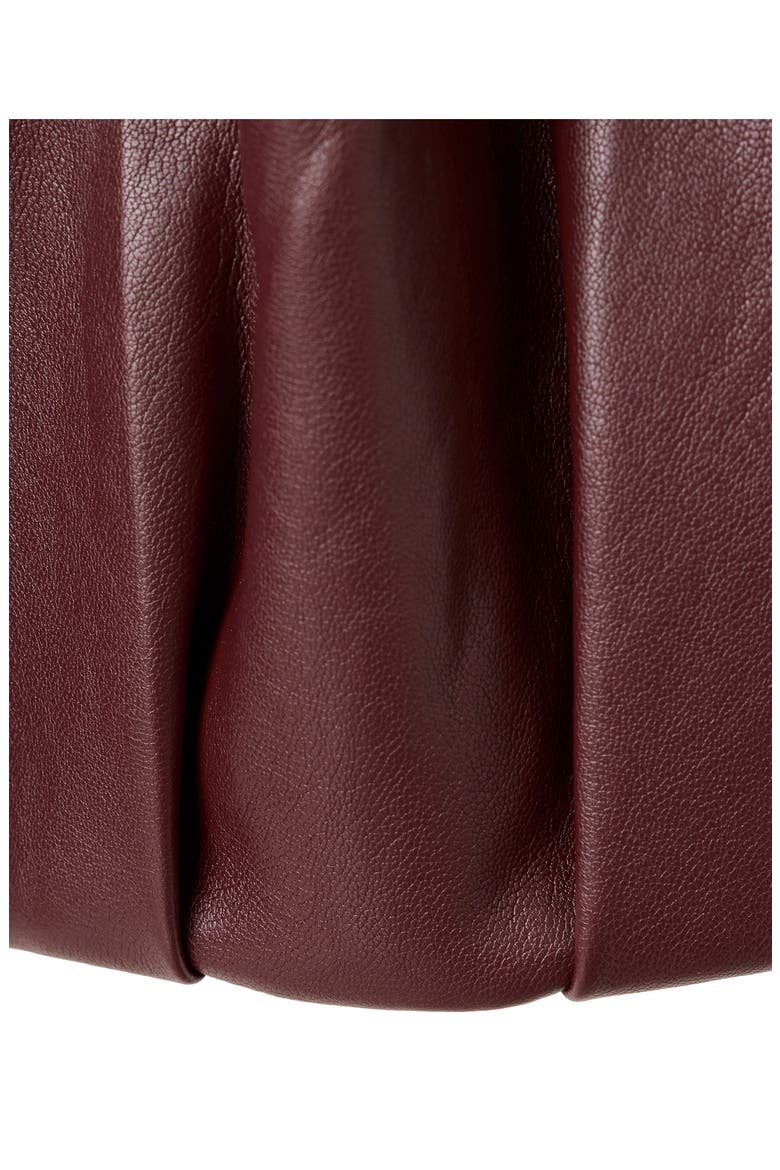 Faux Leather Funnel Neck Jacket, Alternate, color, MAROON