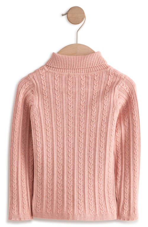Next Kids' Cable Stitch Roll Neck Sweater In Pink