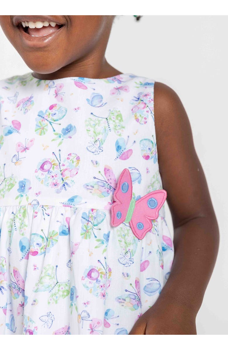 Florence Eiseman Butterfly Print Dress with Butterfly, Alternate, color, White / Multicolor