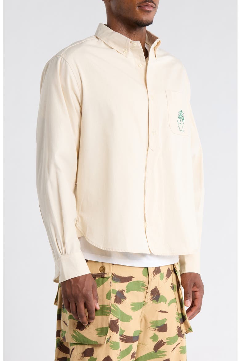 x Brooks Brothers California Oxford Half Placket Button-Down Shirt, Alternate, color, NATURAL