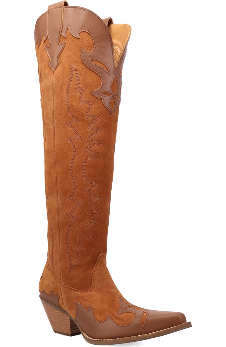 Dingo Drama Queen Over the Knee Western Boot, Main, color, Camel