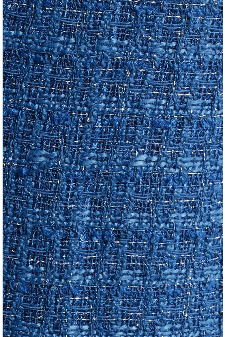 Metallic Tweed Collarless Jacket, Alternate, color, RIVERSIDE BLUE