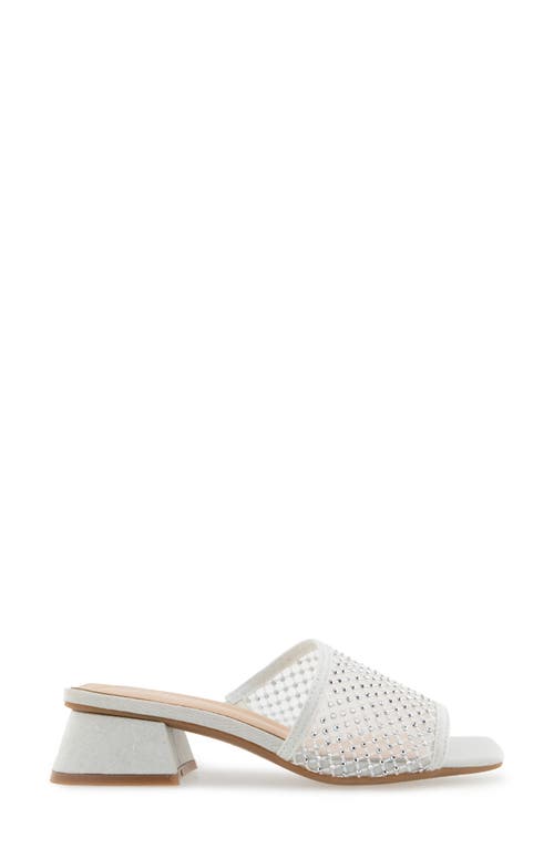 Reaction Kenneth Cole Buenita Slide Sandal In White Crystal Mesh
