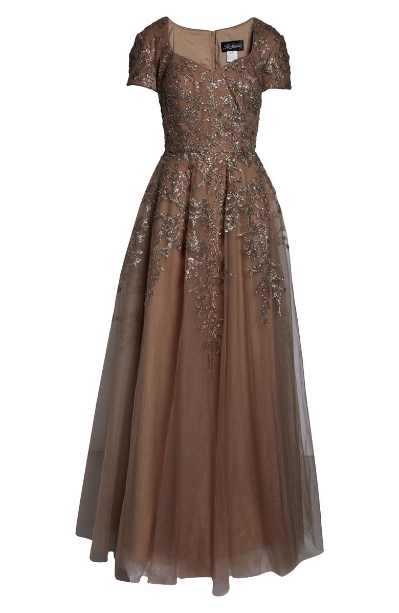 La Femme Embellished Tulle A-Line Gown, Alternate, color, 