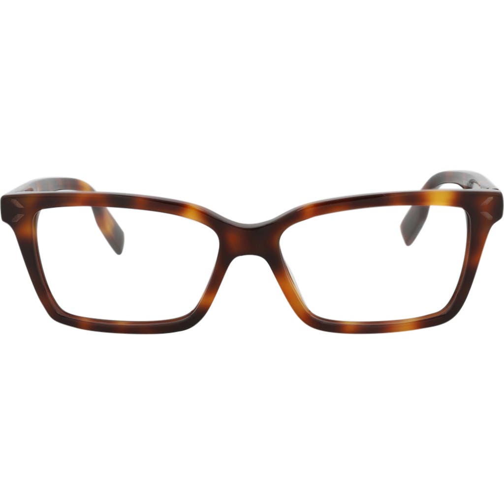 Alexander Mcqueen Mcqueen 51mm Rectangular Optical Glasses In Havana Havana Transparent