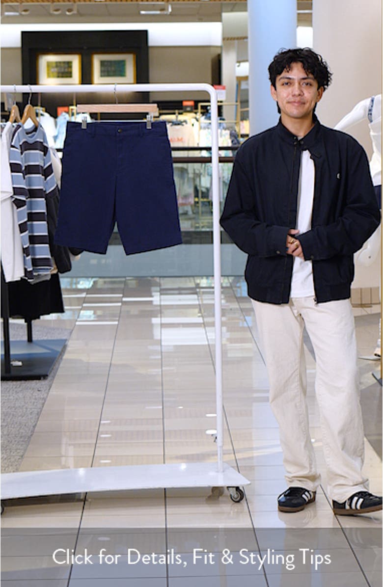 Kids' Flat Front Stretch Cotton Twill Chino Shorts, sales video thumbnail