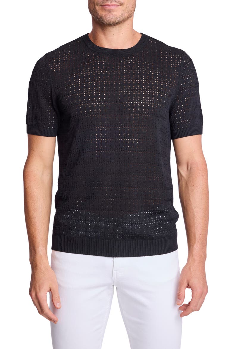 Short Sleeve Knit T-Shirt, Main, color, BLACK SOY