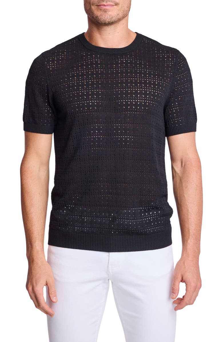 PAISLEY & GRAY Short Sleeve Knit T-Shirt, Main, color, Black Soy