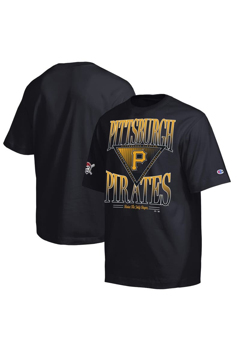 Men's Champion Black Pittsburgh Pirates Traditions Two Locations T-Shirt, Main, color, Black