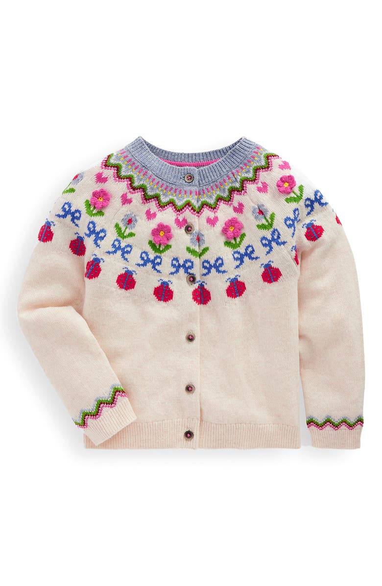 Mini Boden Kids
 Edie Fair Isle Cardigan, Main, color, 