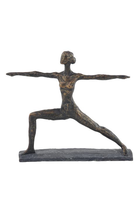 Brasstone Polystone Modern Yoga Sculpture