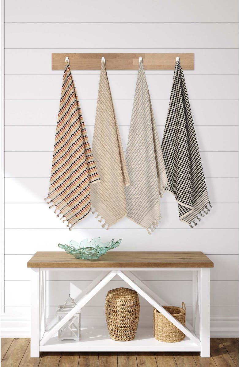 Olive & Linen Dots Turkish Terry Bath Towel, Alternate, color,