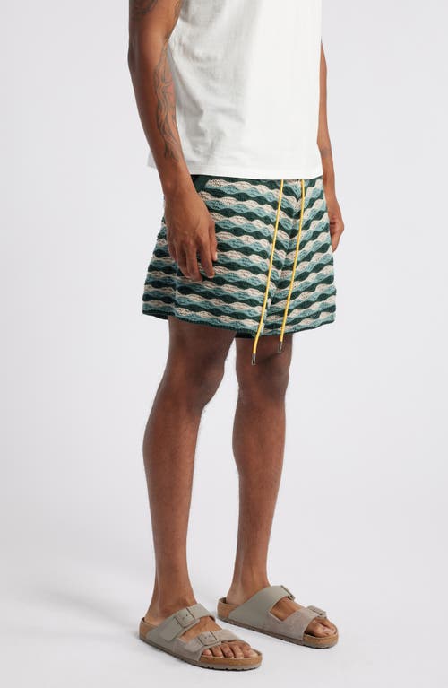 Diet Starts Monday Beach Wavy Cotton Crochet Shorts In Seafoam Wave