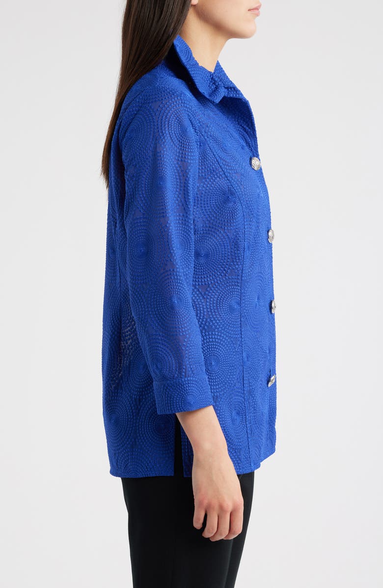 Ming Wang Tailored Fit Woven Jacket, Alternate, color, Sapphire Sea