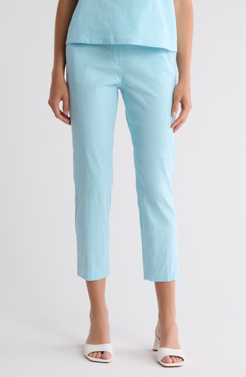 Treeca Linen Blend Pull-On Crop Pants