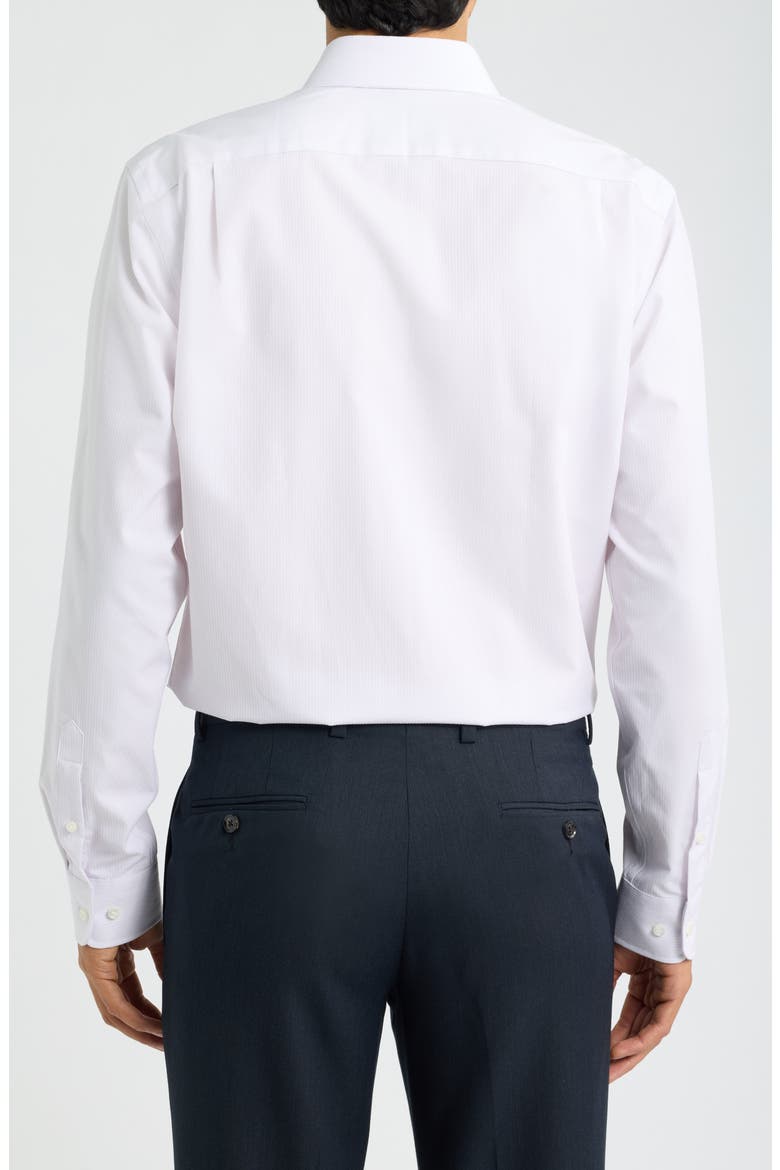 Trim Fit Pinstripe Premium Non-Iron Cotton Dress Shirt, Alternate, color, LILAC EMILIO DOBBY