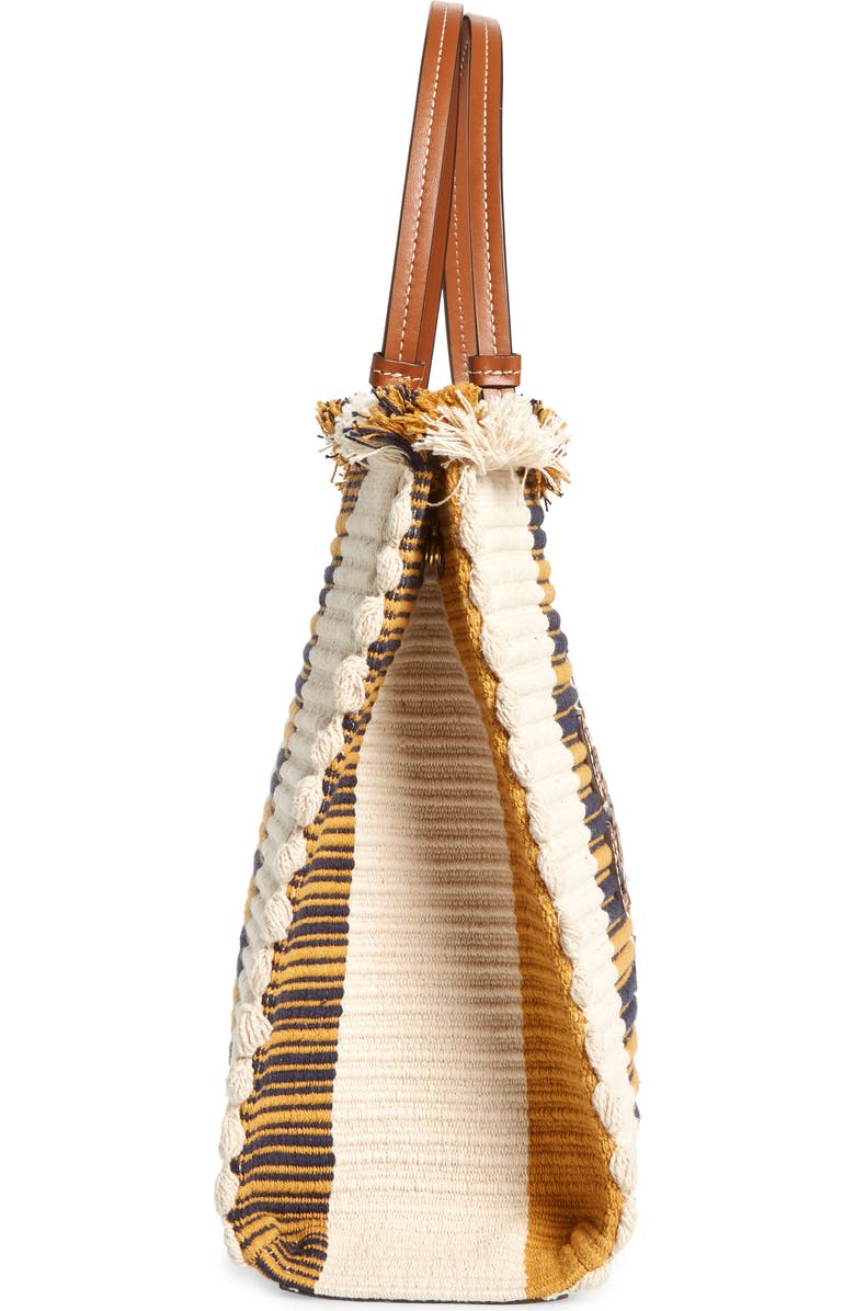 Tory Burch McGraw Woven Stripe Tote Bag, Alternate, color,