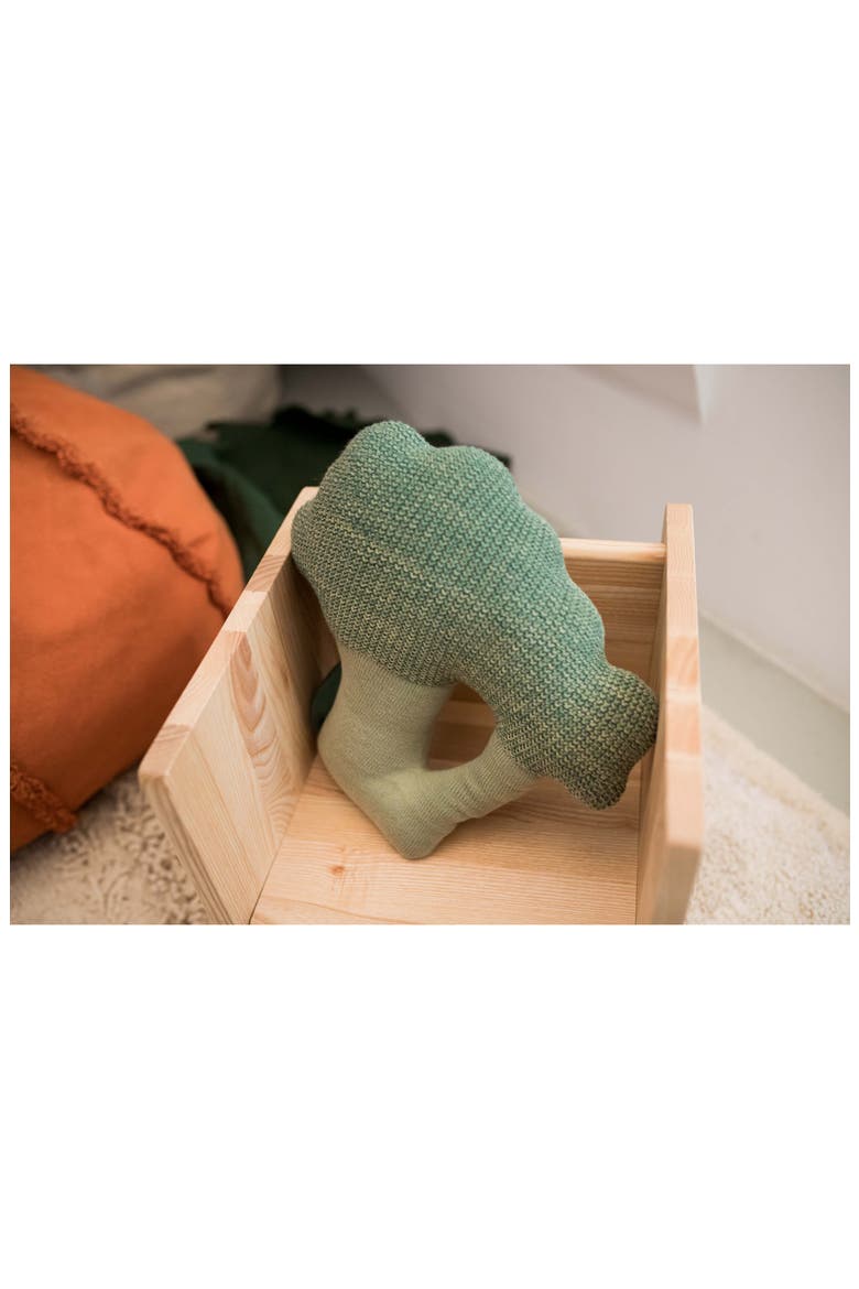 Brucy the Broccoli Knit Accent Pillow, Alternate, color, DARK GREEN LIGHT GREEN