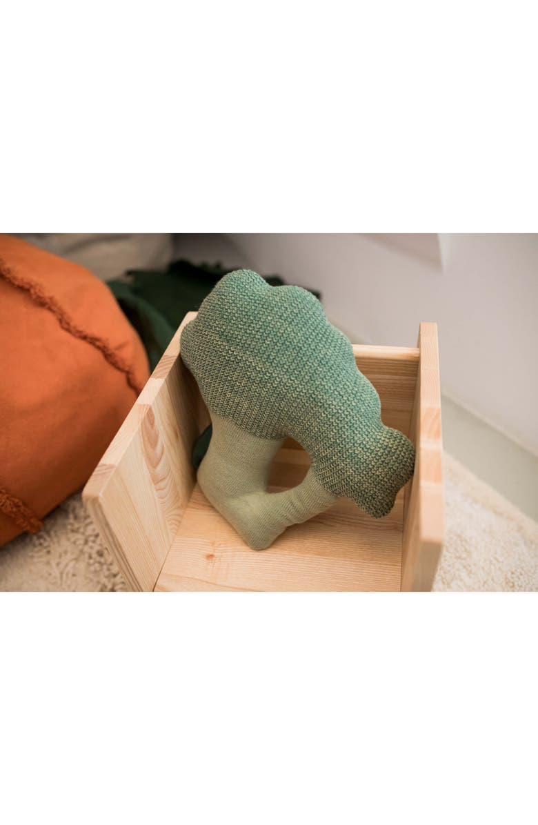 Lorena Canals Brucy the Broccoli Knit Accent Pillow, Alternate, color, Dark Green Light Green