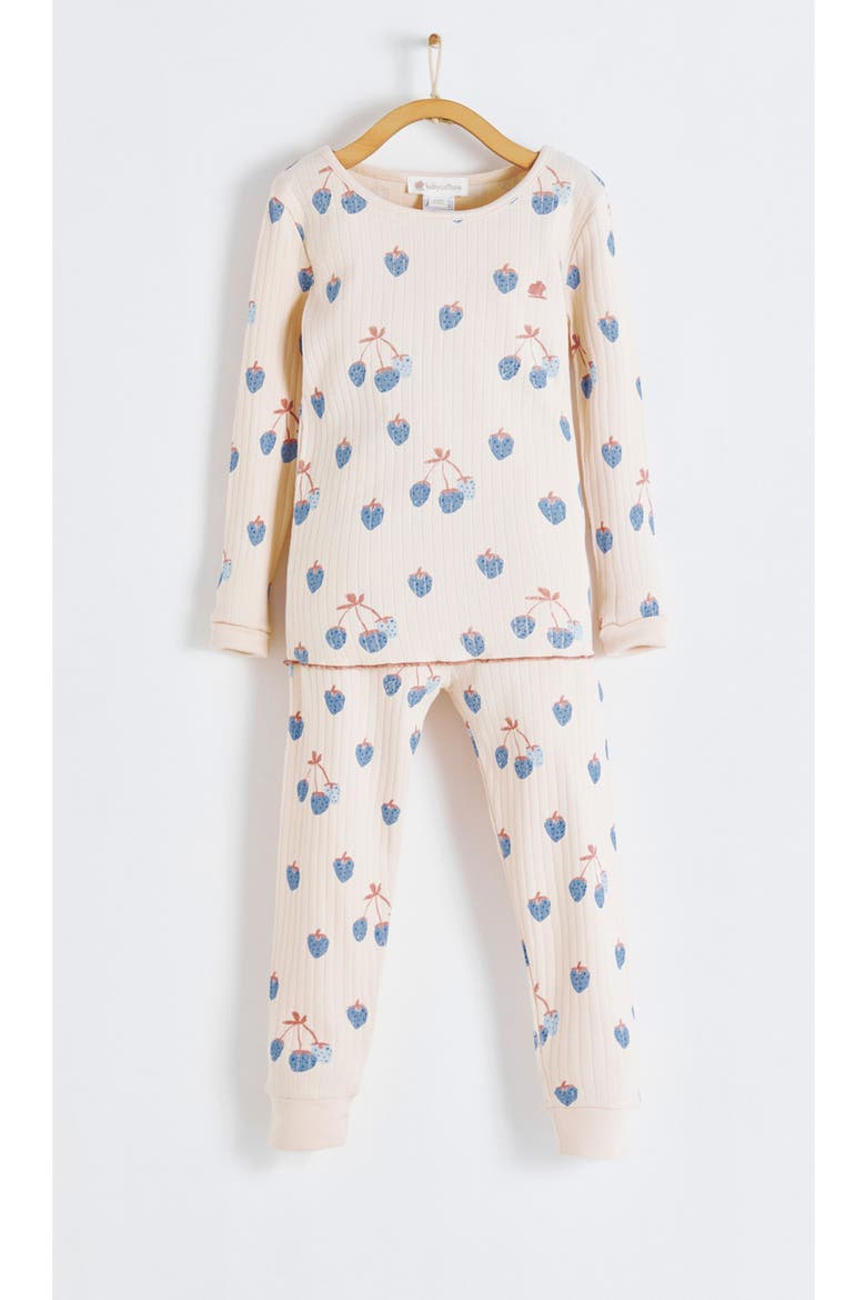 Premium Cotton Berrypop Snug Fit Long Pajama Set for Infant, Alternate, color, BLUE