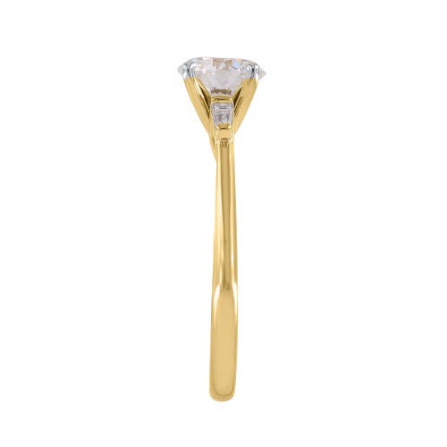 Luvmyjewelry Piper 14k Yellow Gold Round Cut Lab Grown Diamond Tapered Baguettes Engagement Ring
