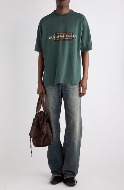 Balenciaga Short Sleeve Graphic Print T-shirt In Green