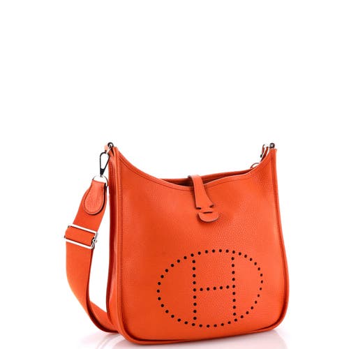 Pre-owned Hermes Hermes Evelyne Bag Gen Iii Clemence Pm In Orange