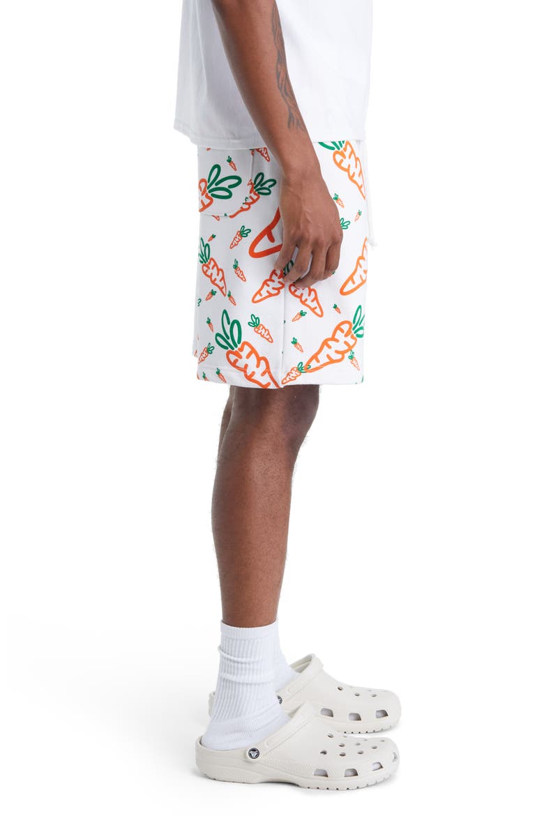 Cotton Graphic Sweat Shorts, Alternate, color, WHITE