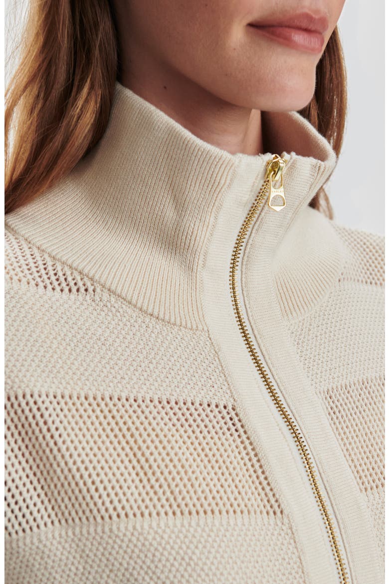 Kembria Mesh Stripe Half Zip Top, Alternate, color, WHITECAP GREY