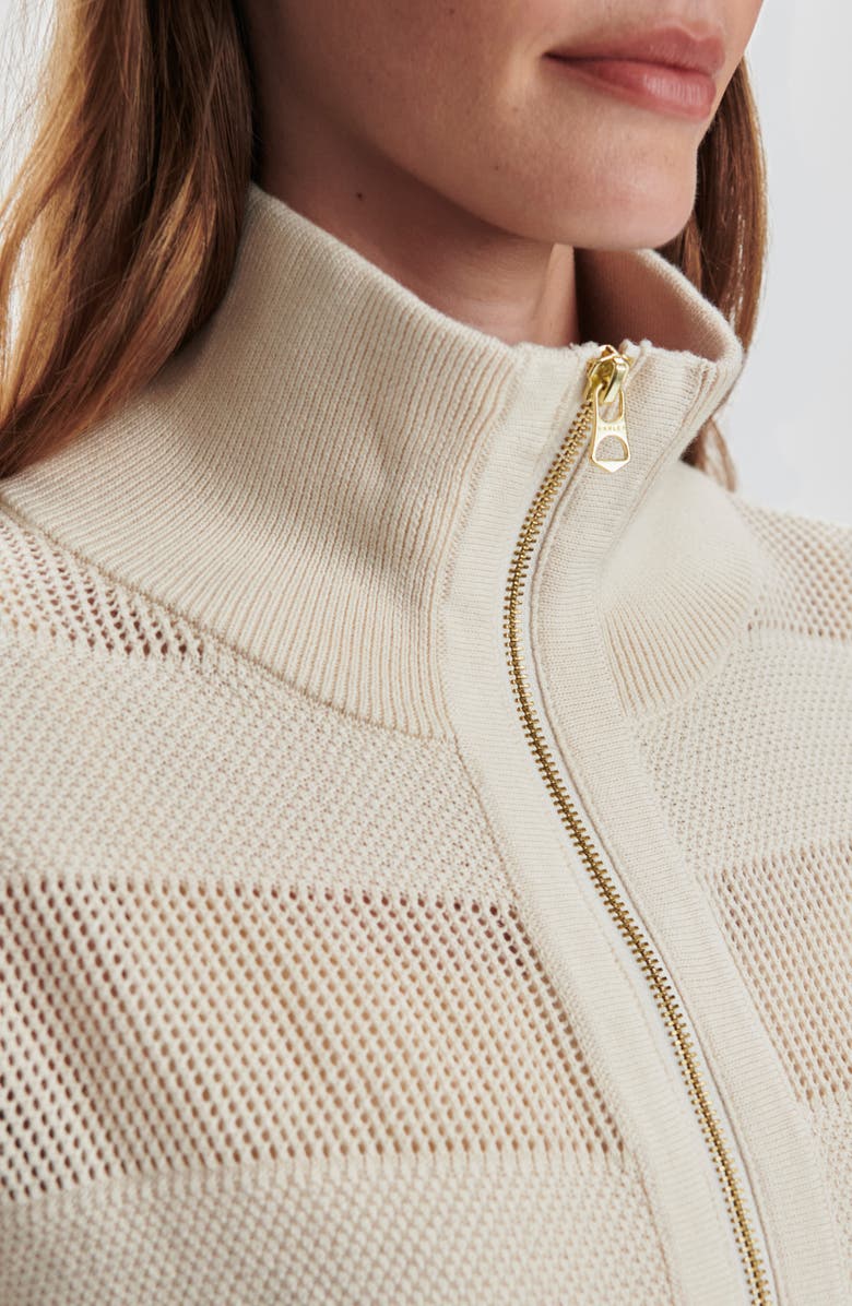 Varley Kembria Mesh Stripe Half Zip Top, Alternate, color, Whitecap Grey