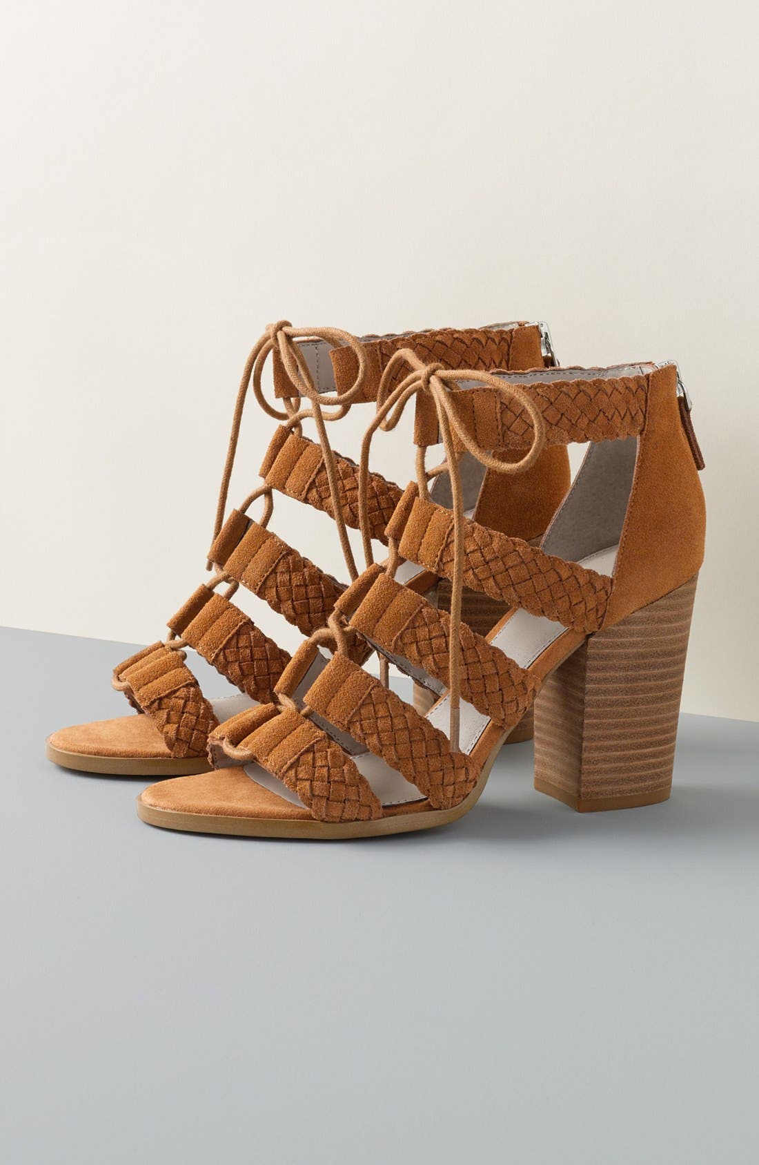 Desi Block Heel Sandal, Alternate, color, COGNAC SUEDE