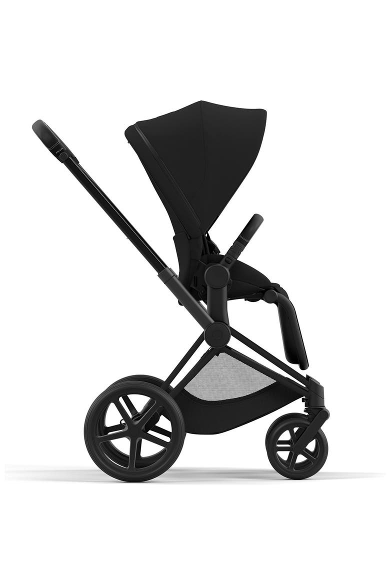 PRIAM 4 Matte Black Compact Stroller, Alternate, color, DEEP BLACK