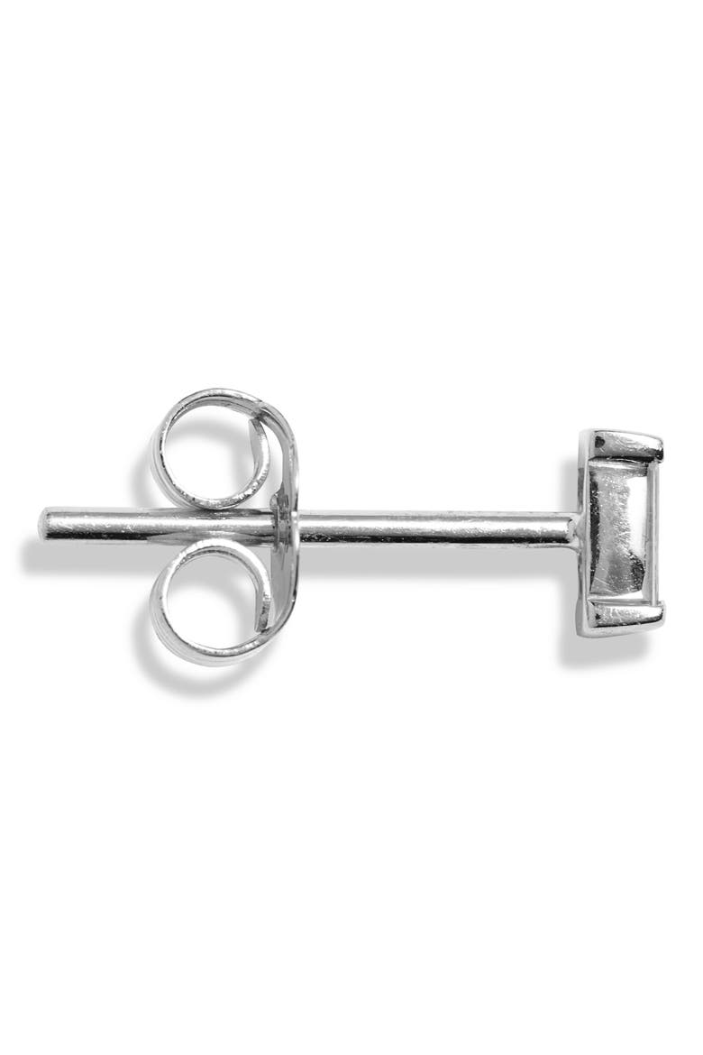 Diamond Baguette Stud Earring, Alternate, color, WHITE GOLD