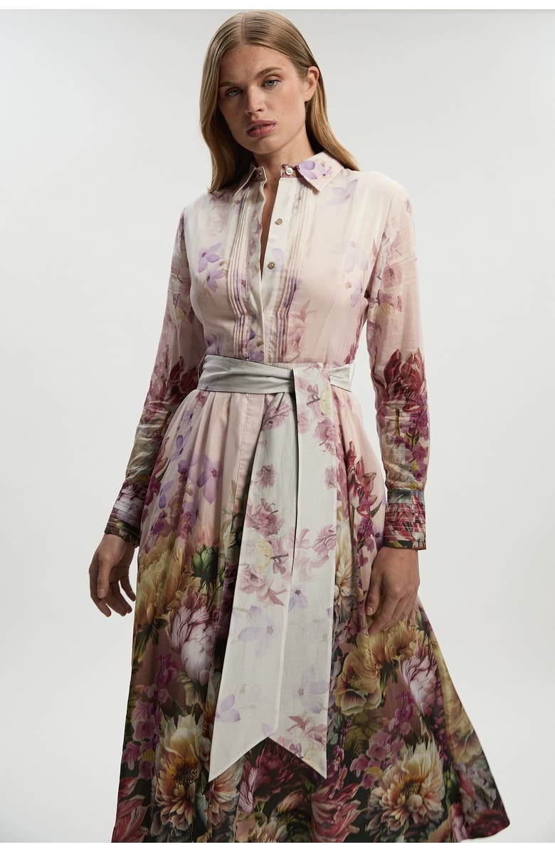 Karen Millen Floral Long Sleeve Woven Maxi Dress, Alternate, color,