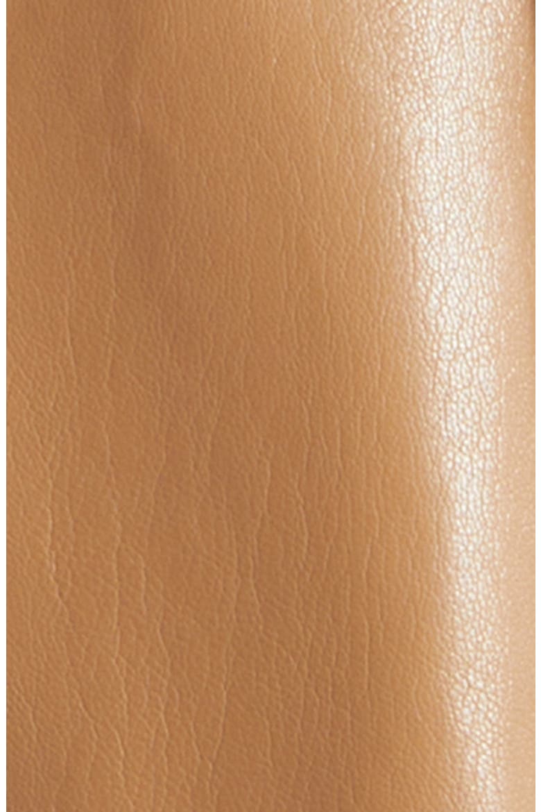 Lucy Faux Leather Mini Shirtdress, Alternate, color, TAN