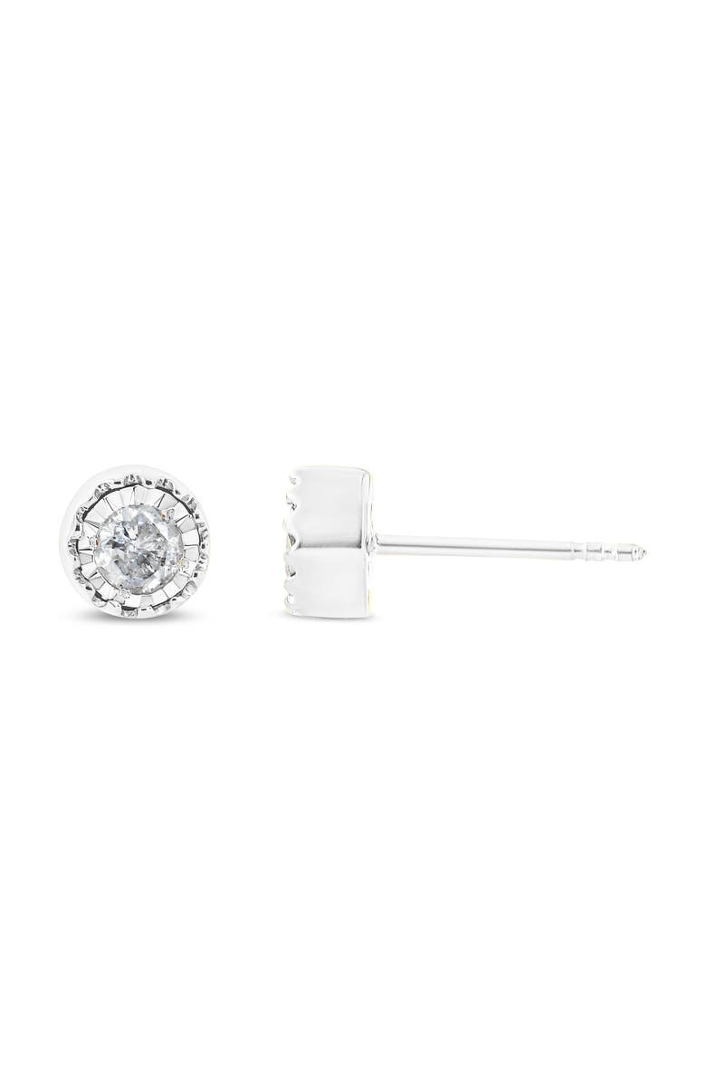 Haus of Brilliance Silver Miracle Set 3/8 Cttw Diamond Stud Earrings, Alternate, color, White