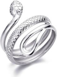 Adornia Curvy Snake Band Ring