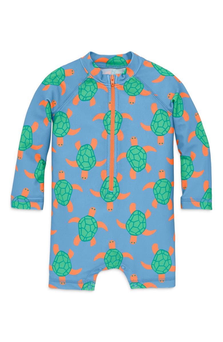 Primary Baby One-Piece Rash Guard In Ocean Pals, Main, color, Cornflower Sea Turtles