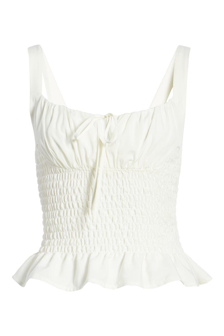Shirred Ruffle Camisole, Alternate, color, IVORY