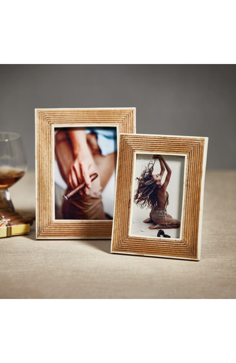 Zodax Wood & Bone Picture Frame, Alternate, color, Brown/ White