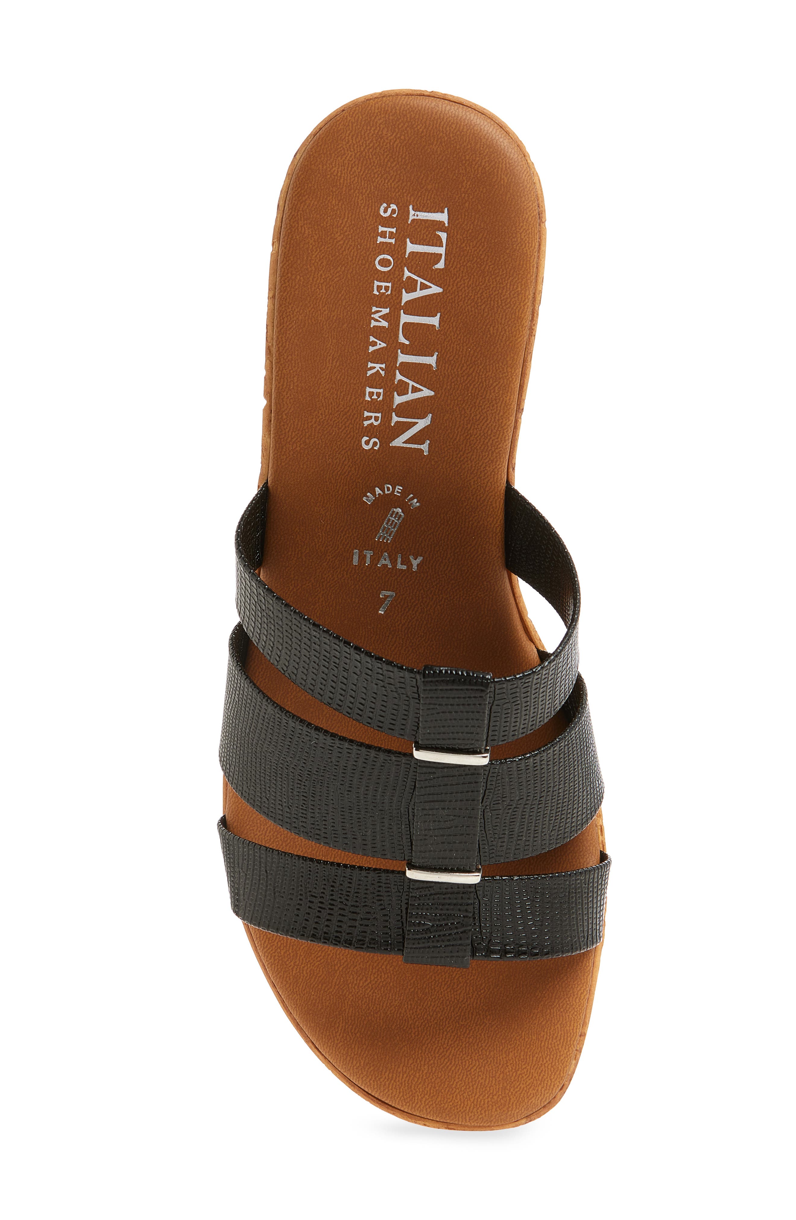 ITALIAN SHOEMAKERS Yuna Wedge Sandal, Alternate, color, Black