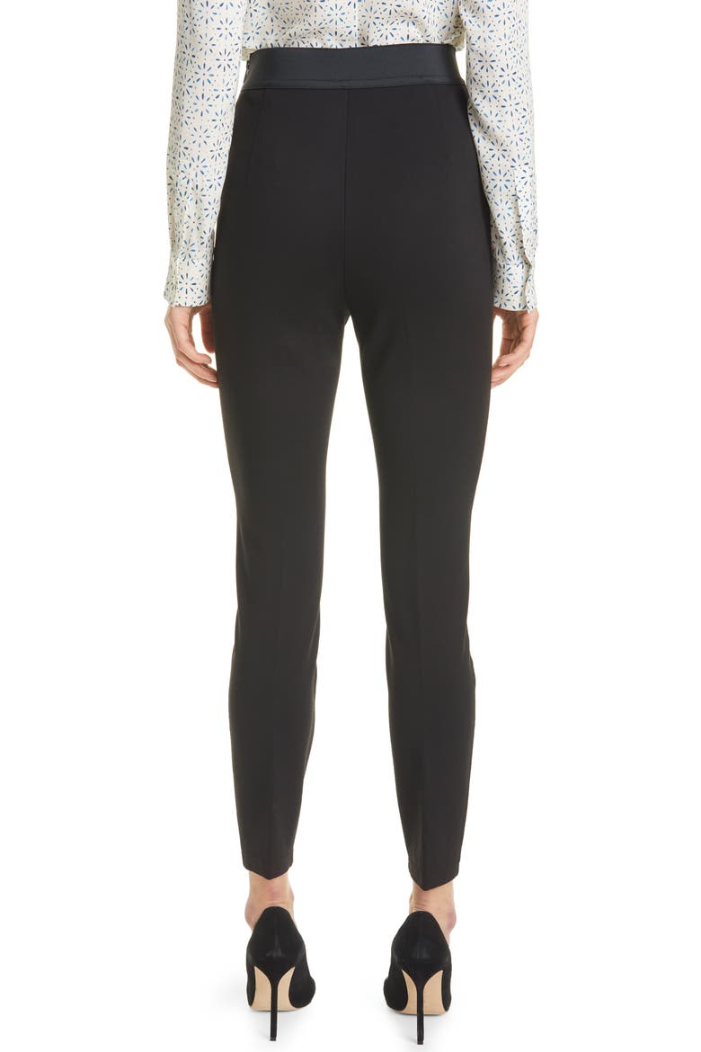 Talmire Raised Seam Cigarette Pants, Alternate, color, BLACK